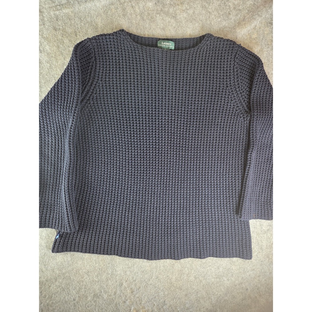 Ralph Lauren Women's Heavy Knit Navy Blue Sweater Sz XL